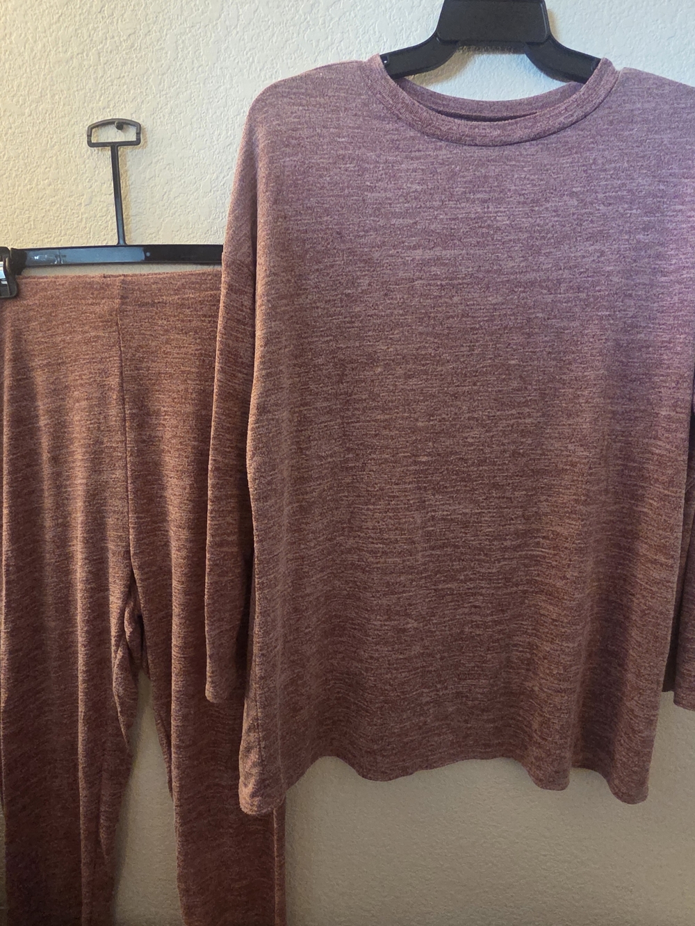 SHEIN Curve Dusty Mauve Knit Lounge Set
